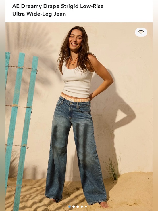 American Eagle Outfitters Denim - American Eagle Outfitters Blue Wide-Leg Low-Rise Jeans